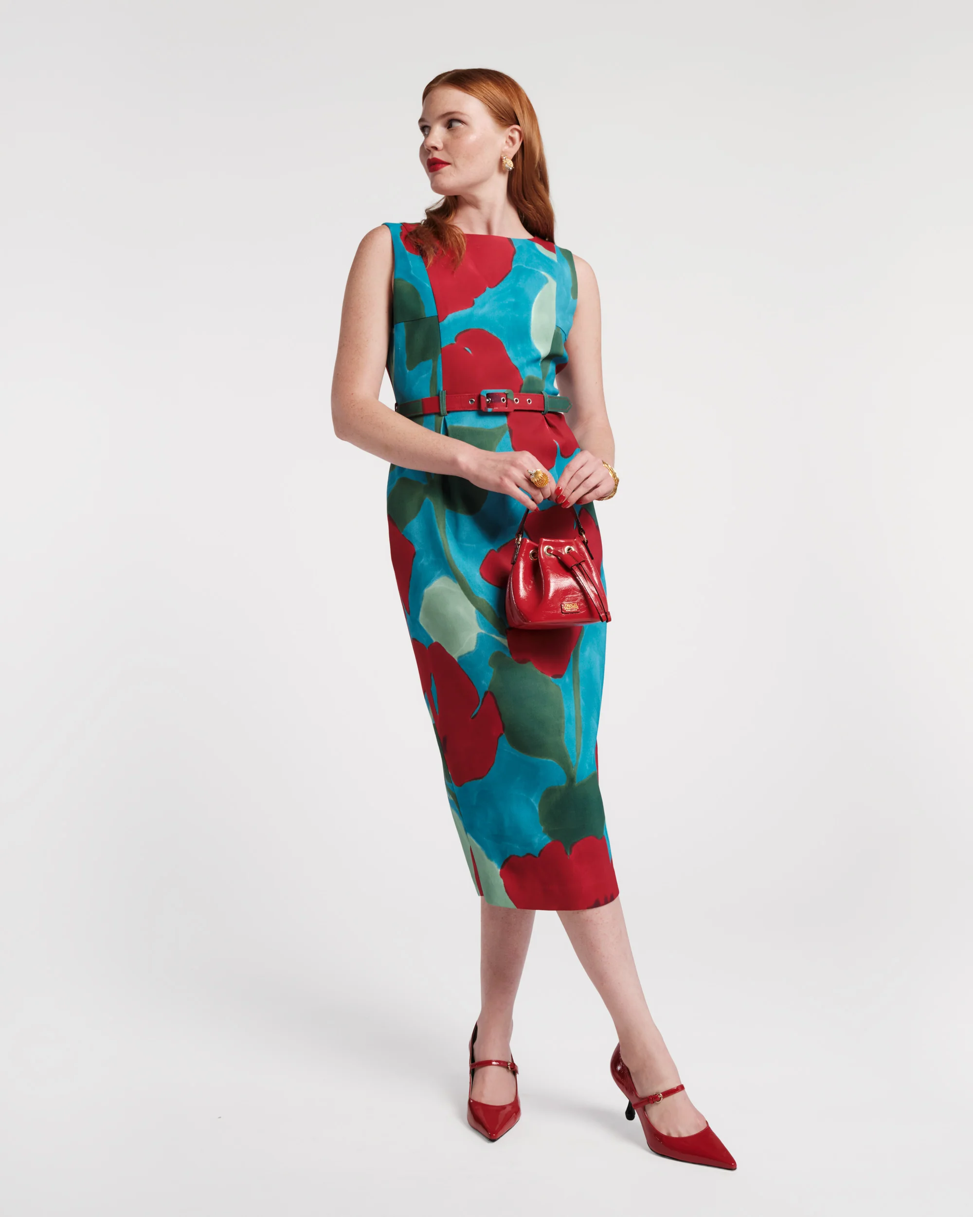 Audrey Belted Midi Dress - Floating Floral - Image 5