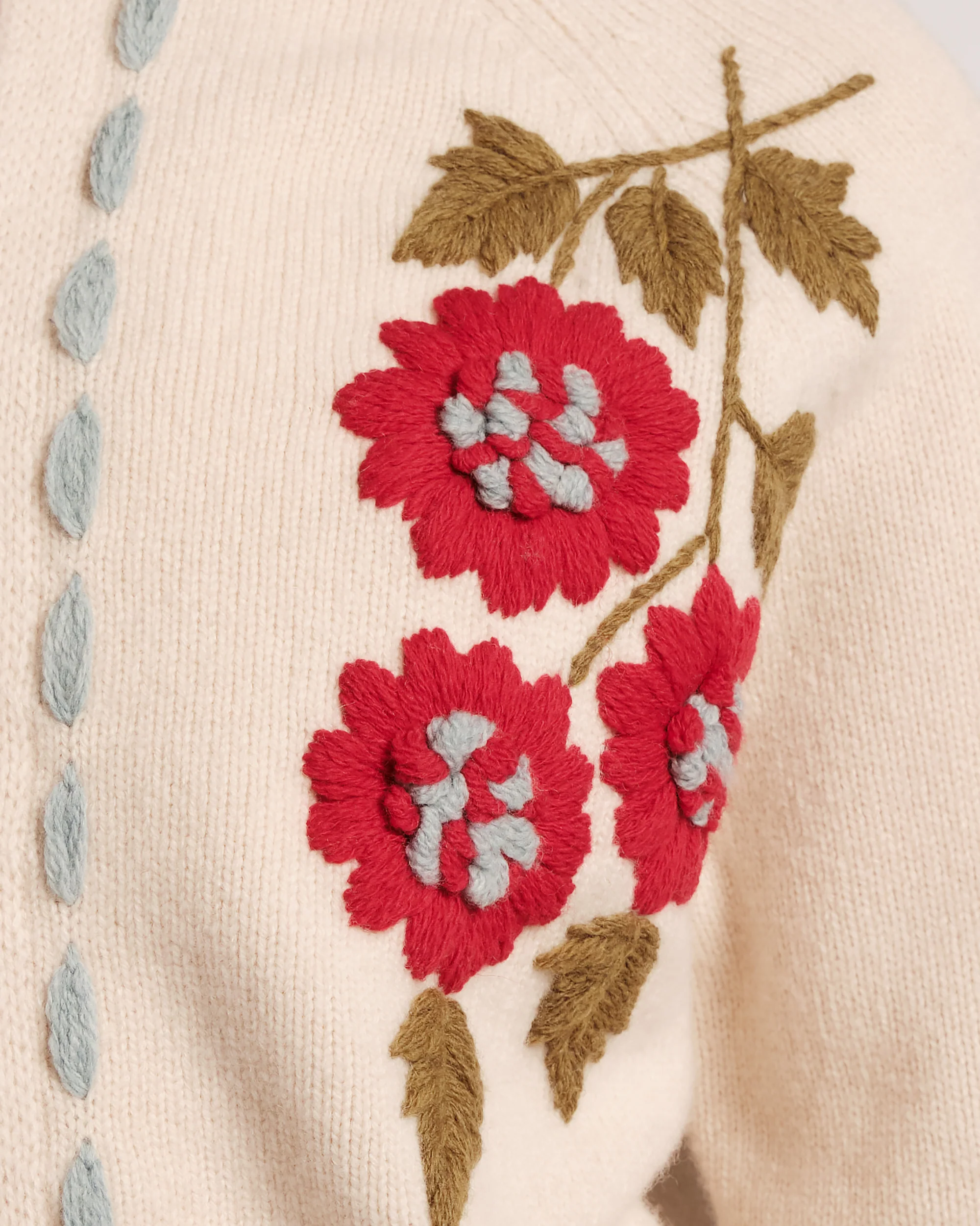 Blanket Stitch Border Cardi - Floating Floral - Image 3