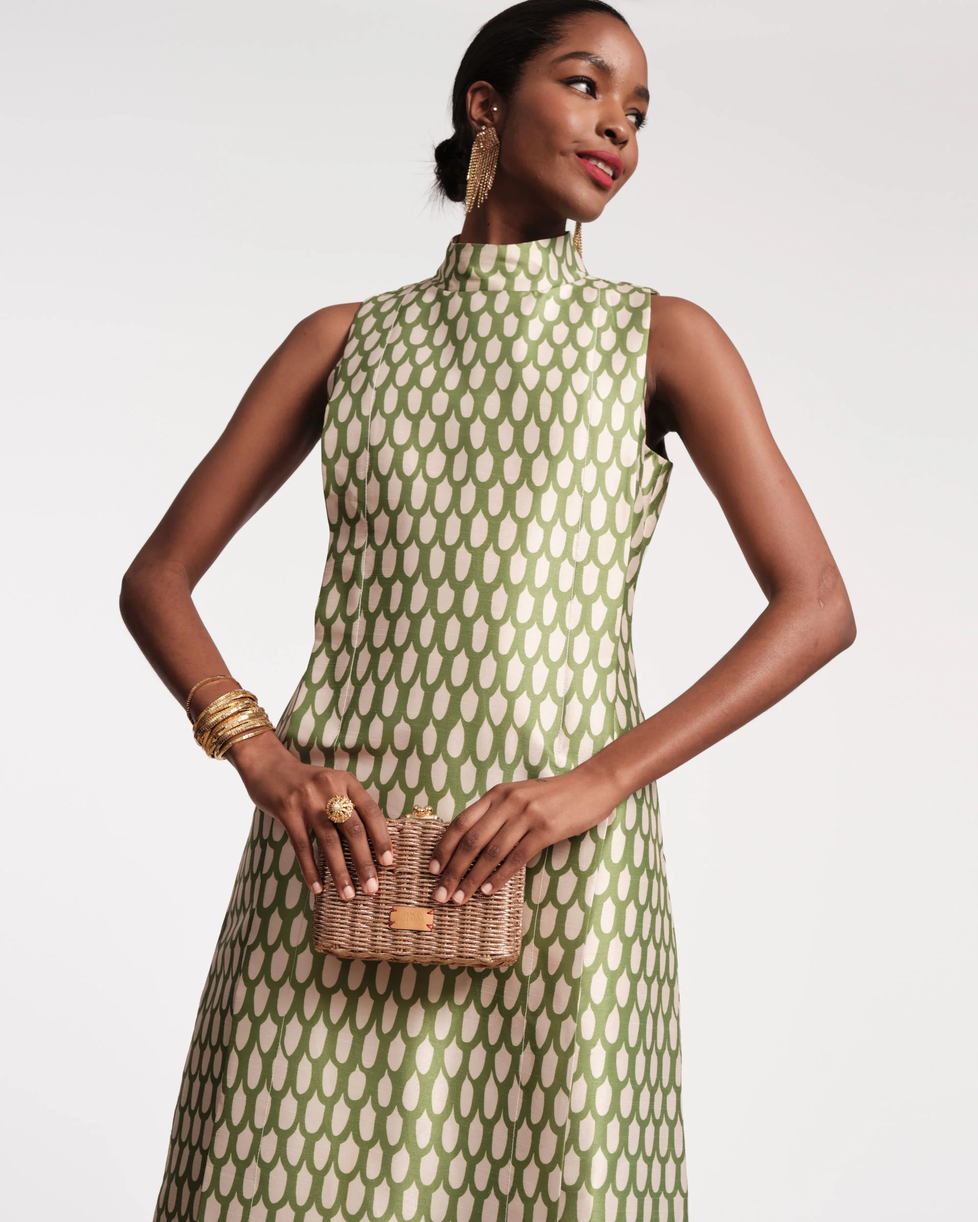 Carlyle Maxi Dress - Loop Print Green - Image 4