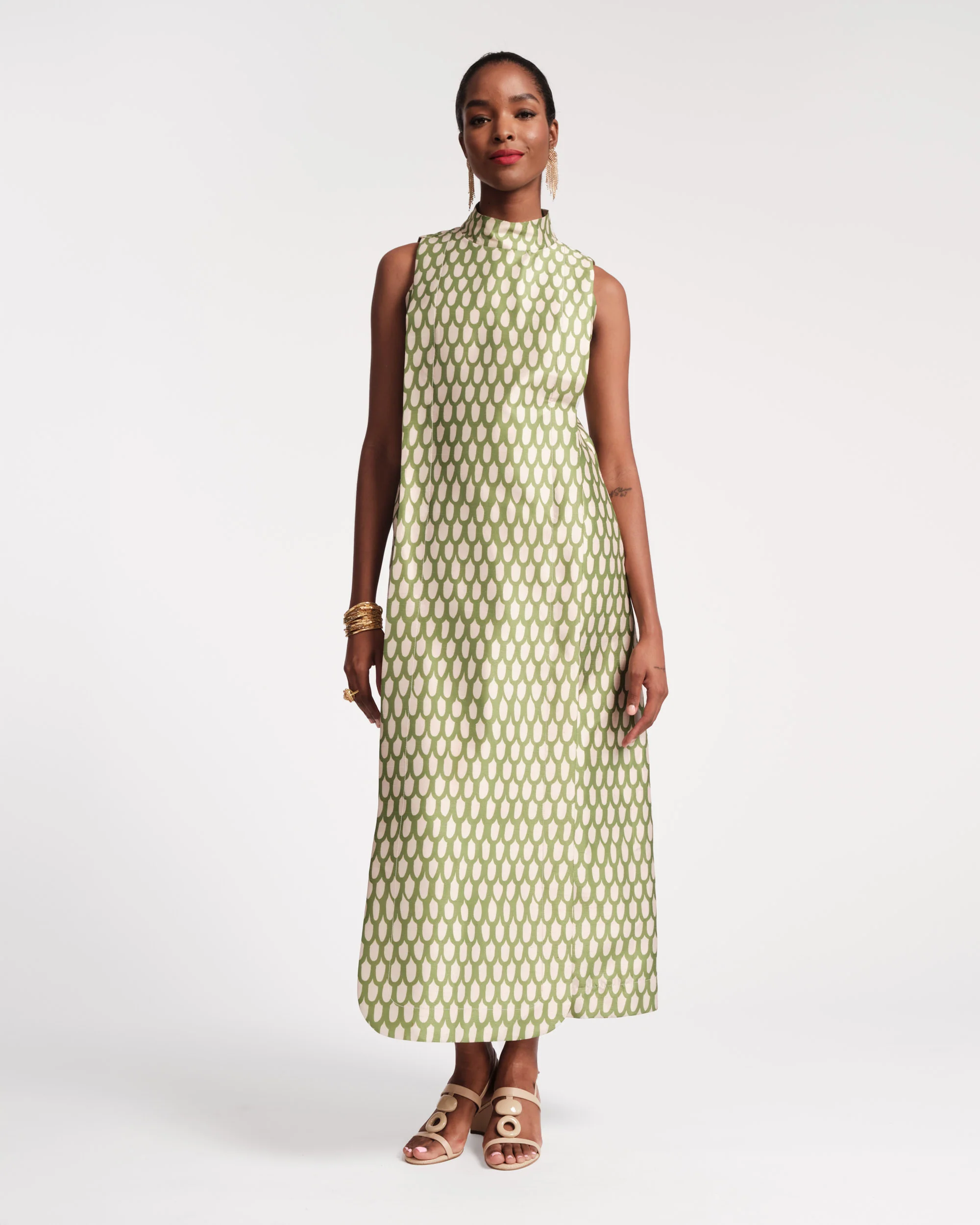Carlyle Maxi Dress - Loop Print Green - Image 5