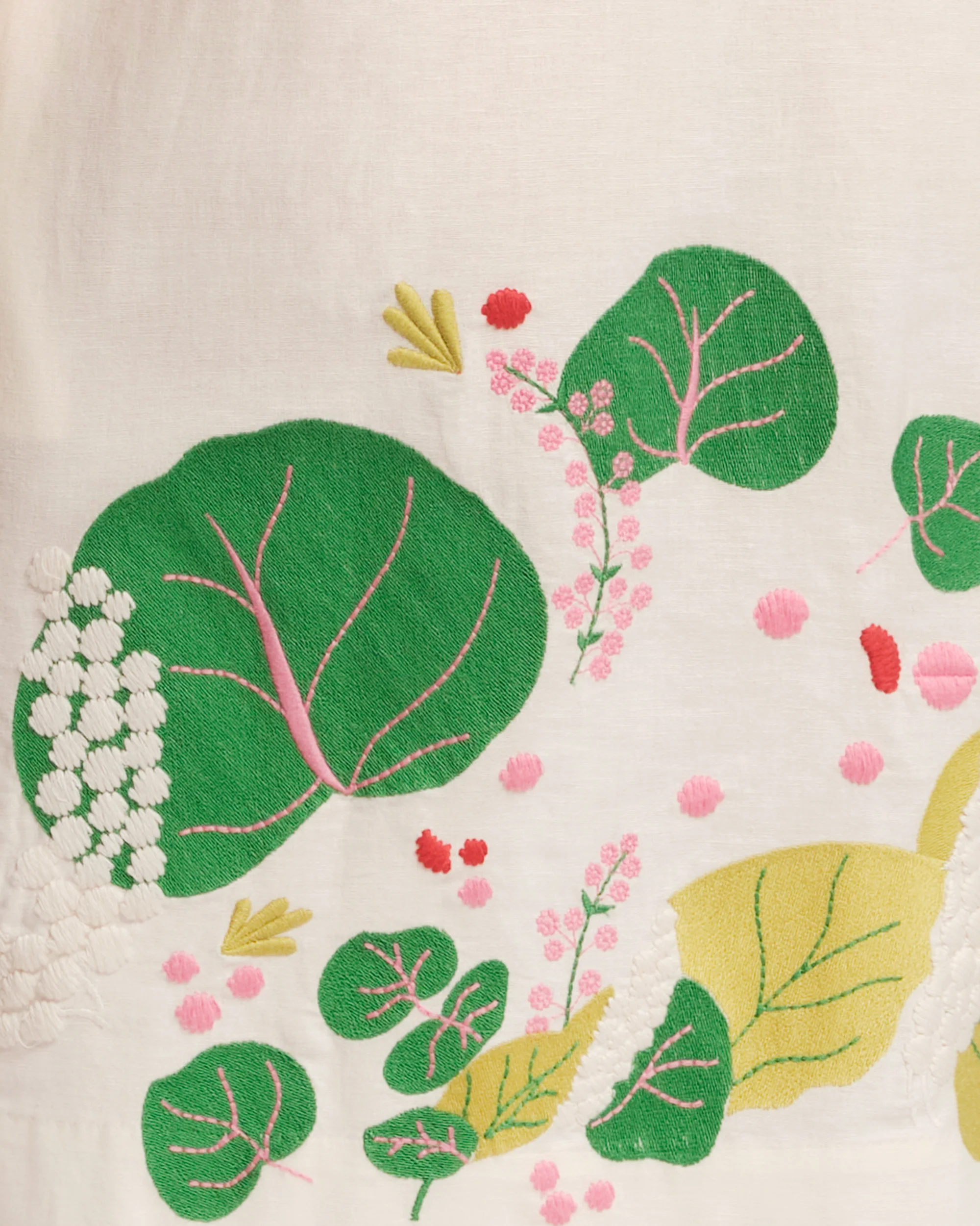 The Colony Hotel Charming Caftan Mini - Oyster/Green - Image 5