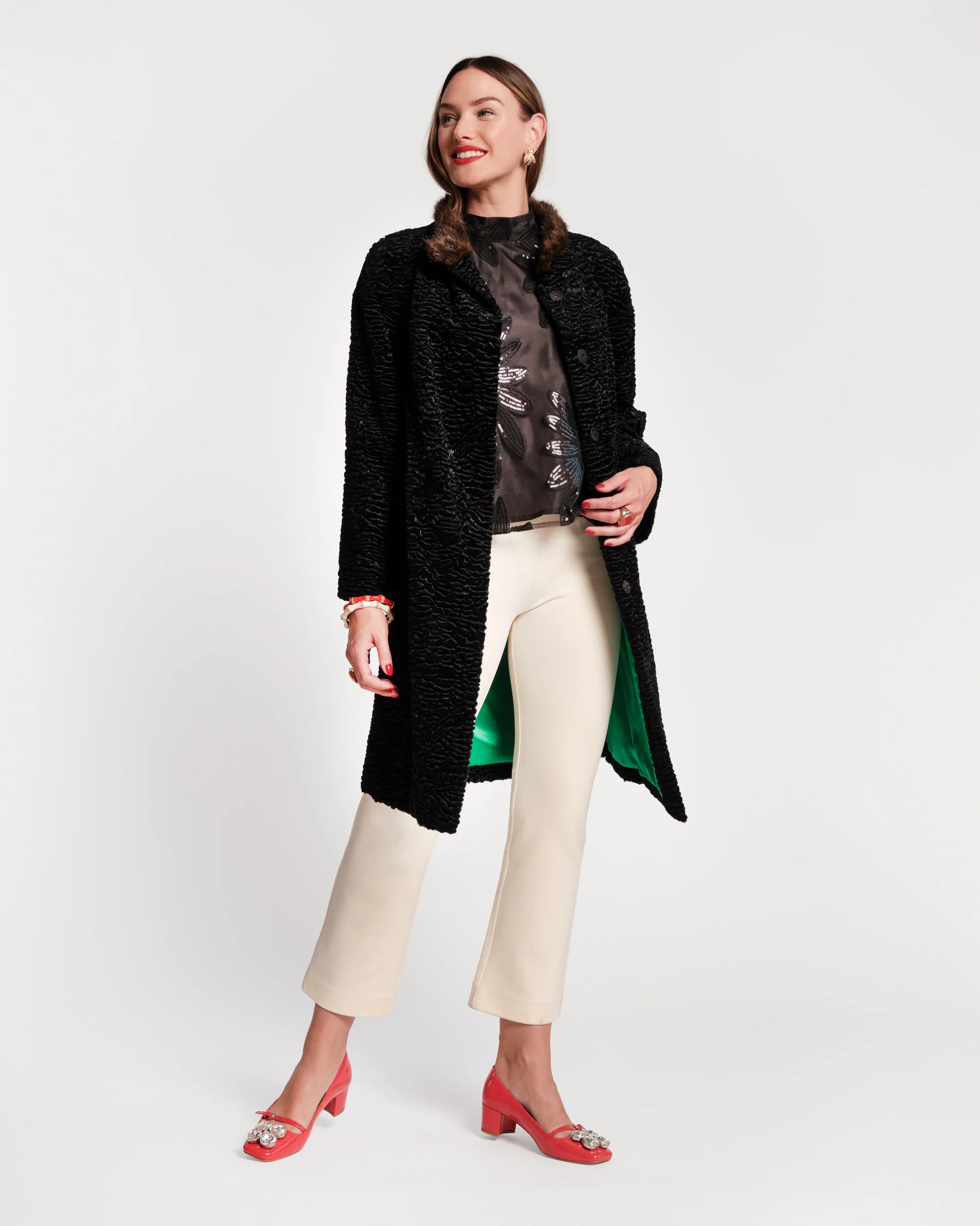 Dame Faux Fur Coat - Black - Image 3