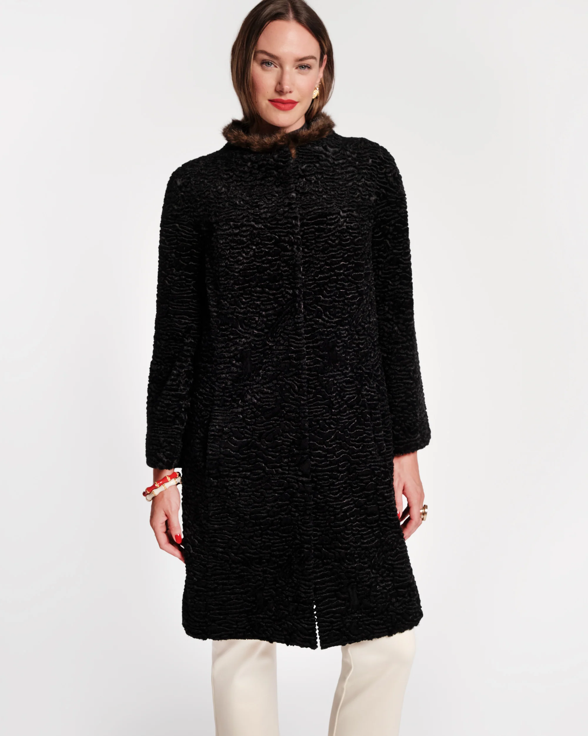 Dame Faux Fur Coat - Black - Image 4