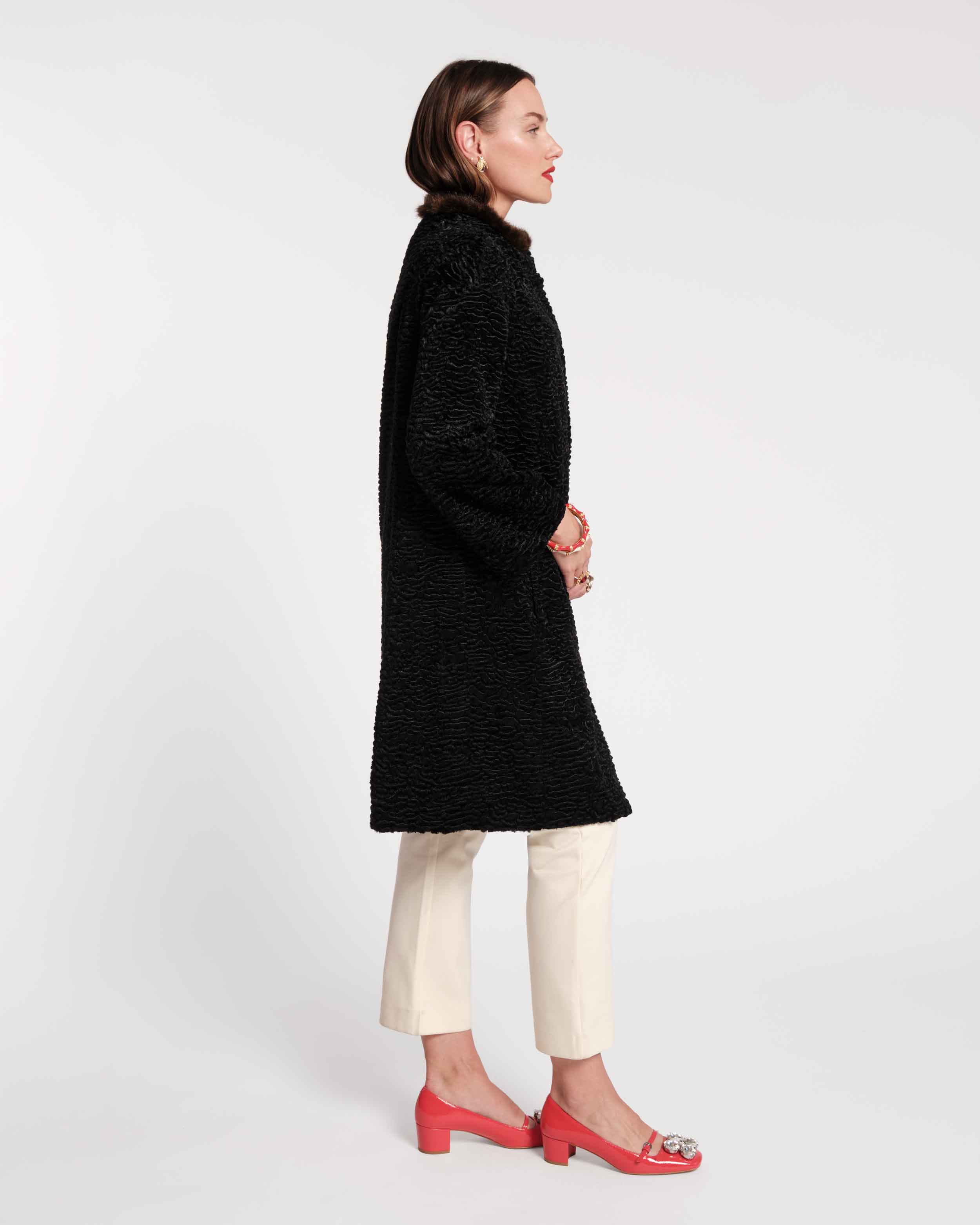 Dame Faux Fur Coat - Black - Image 6
