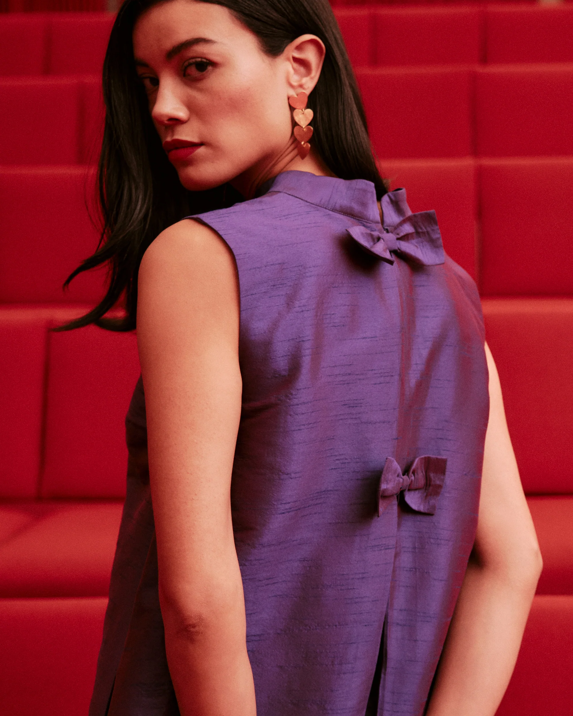 Sleeveless Diplomat Mini Dress - Violet - Image 3