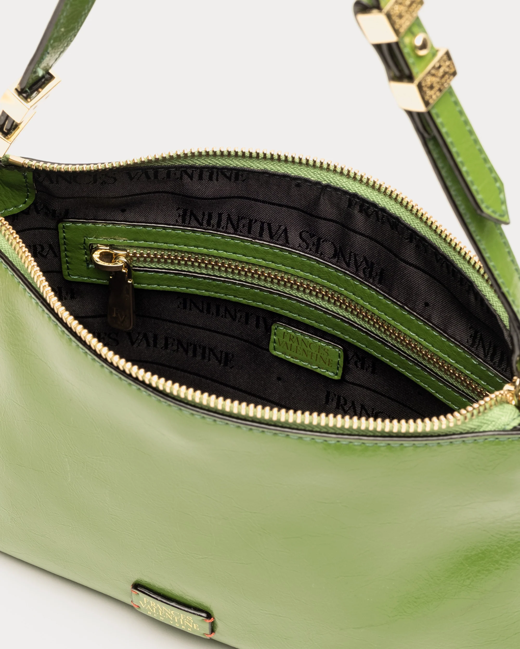 Freddie Shoulder Bag - Crinkled Leather Green - Image 5