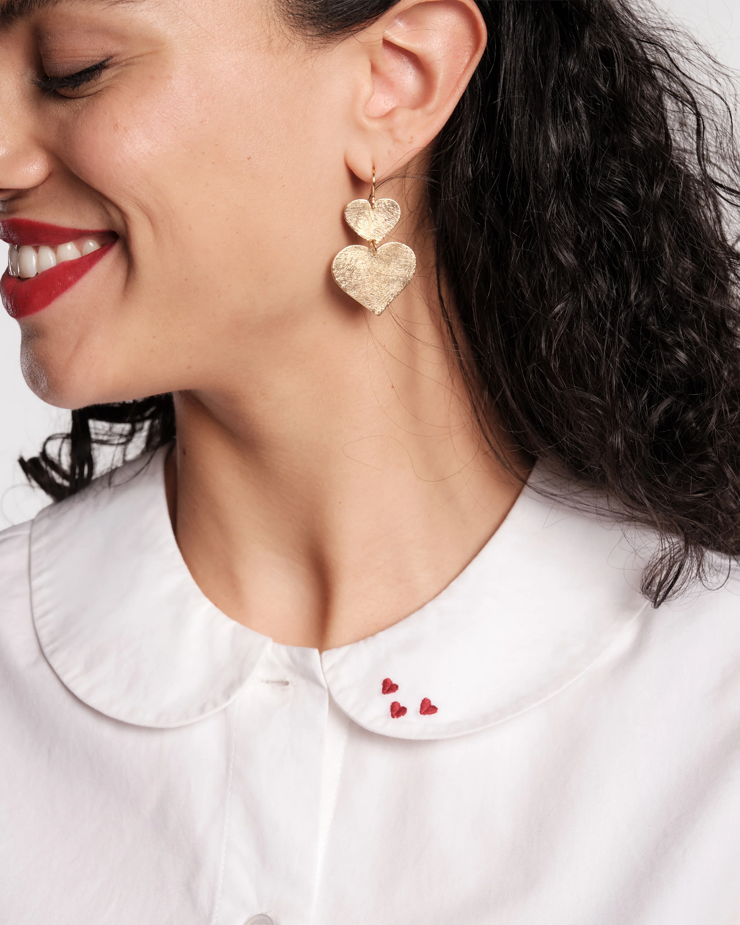 Louise Heart Collar Shell - White - Image 3