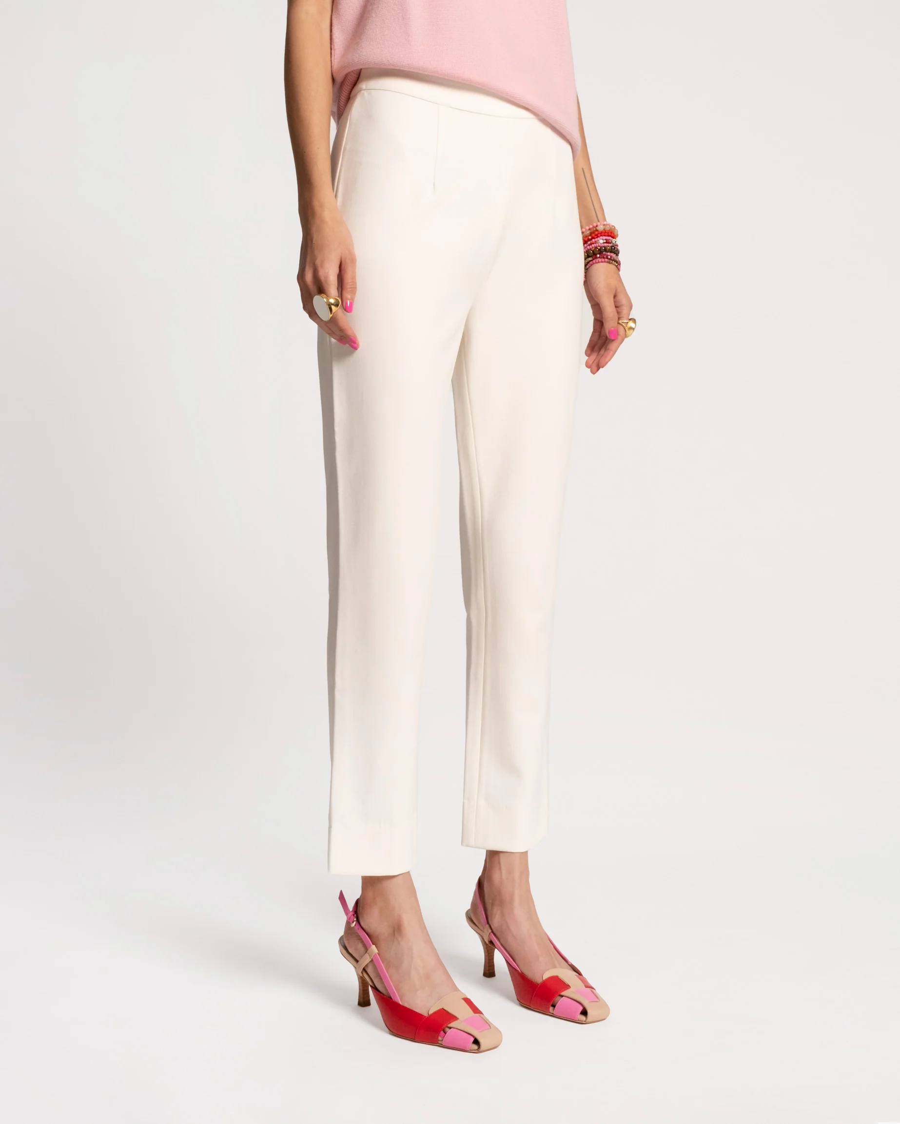 Lucy Japanese Stretch Cigarette Pant - Oyster - Image 3