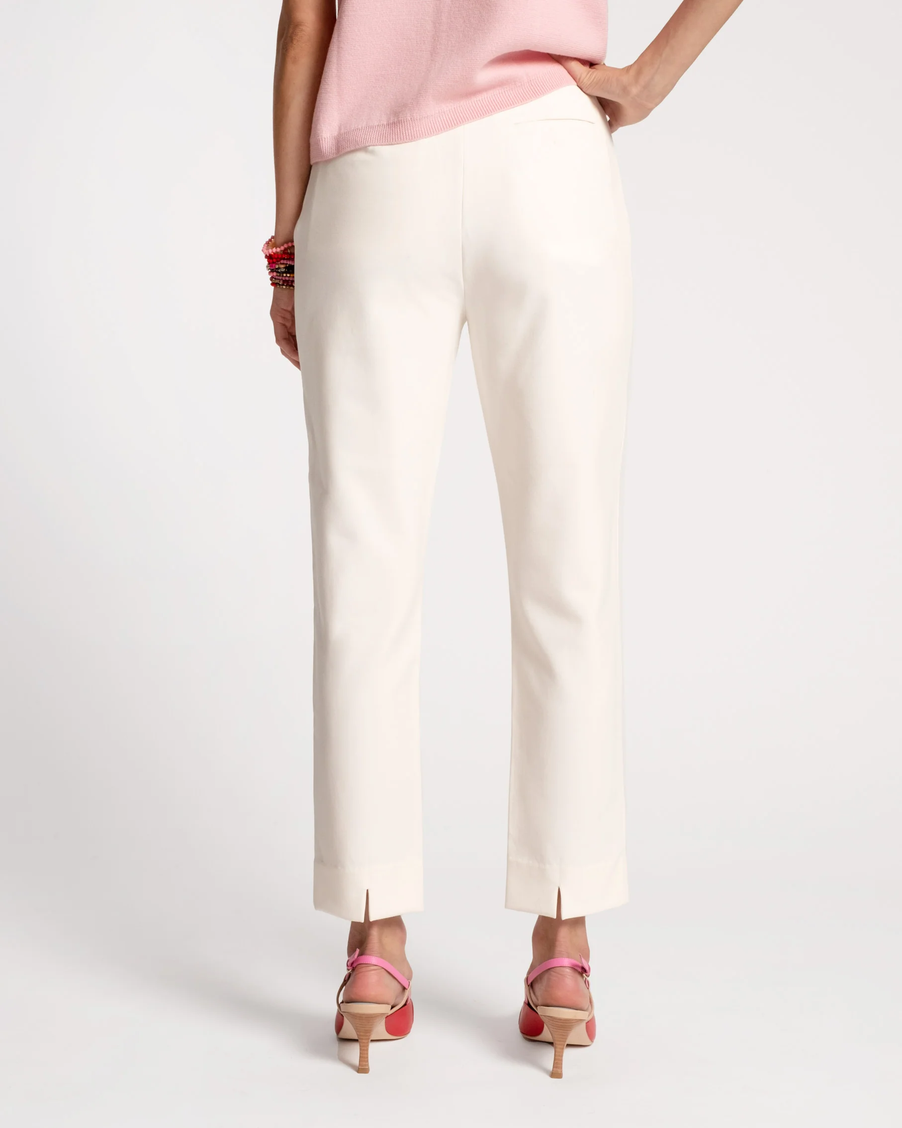 Lucy Japanese Stretch Cigarette Pant - Oyster - Image 4