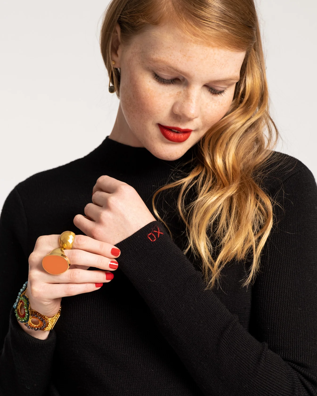 Marie Long Sleeve Cotton Sweater - Black - Image 3