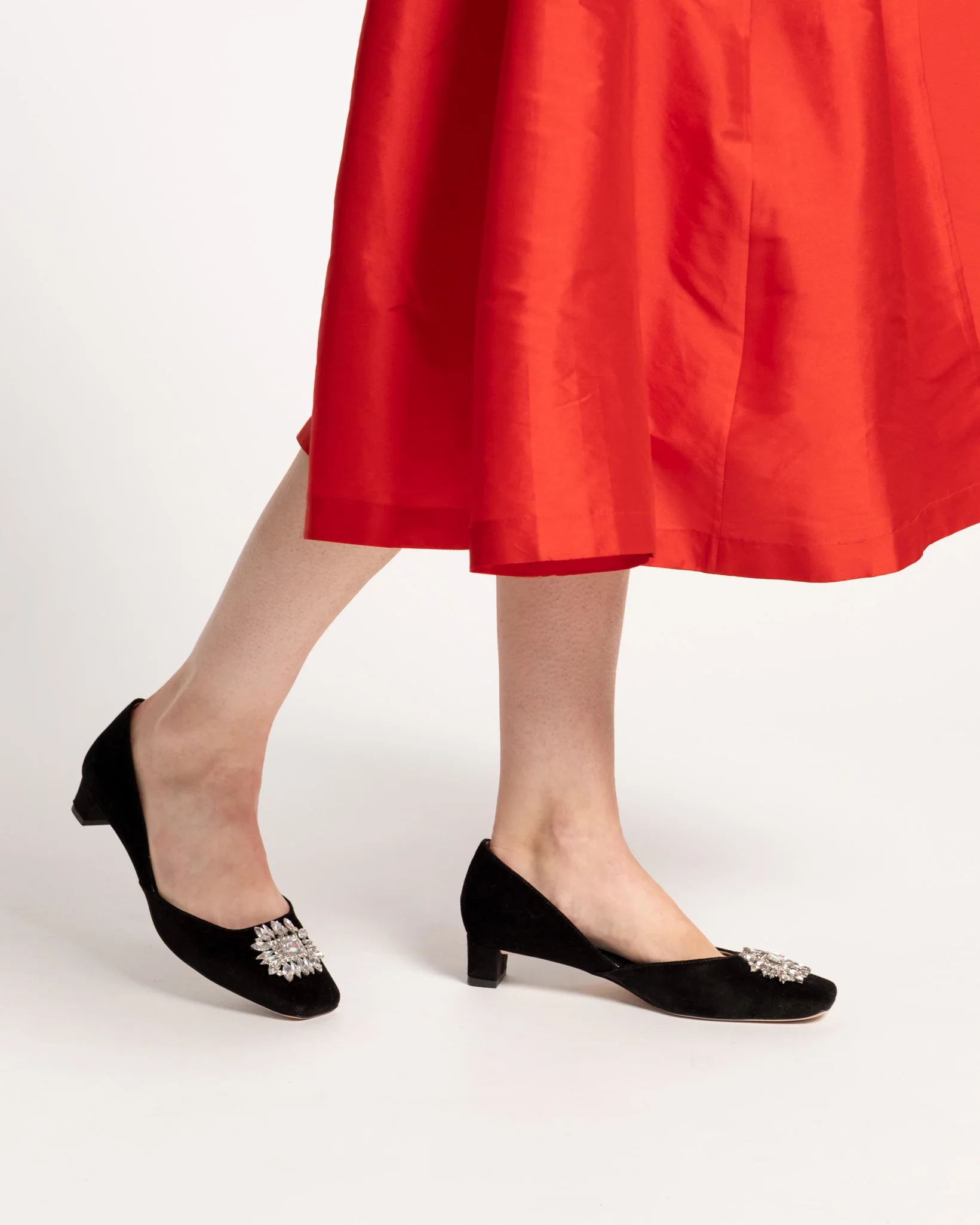 McCall Mini Block Heel - Velvet Black - Image 3