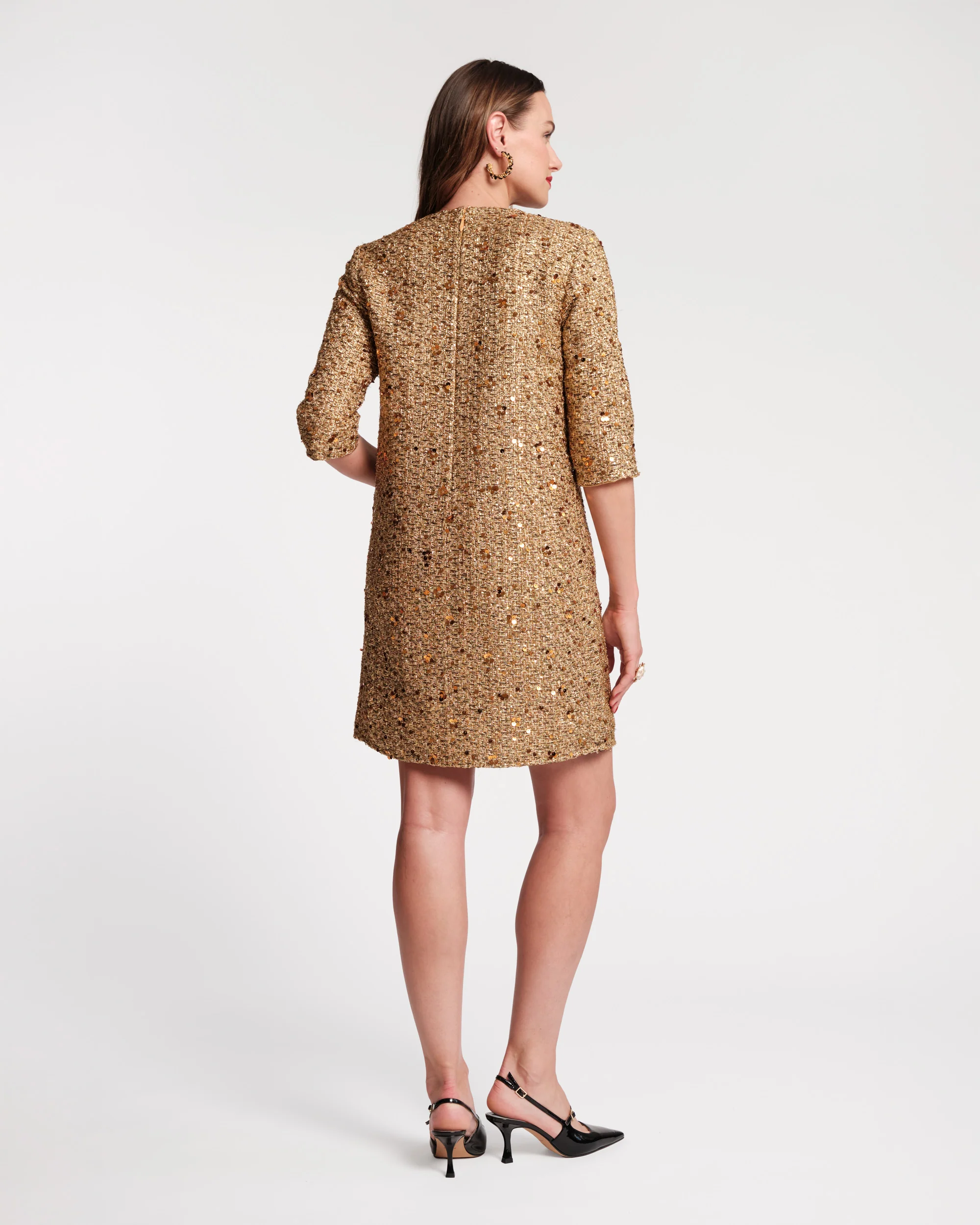 Mod Sequin Dress - Gold - Image 6