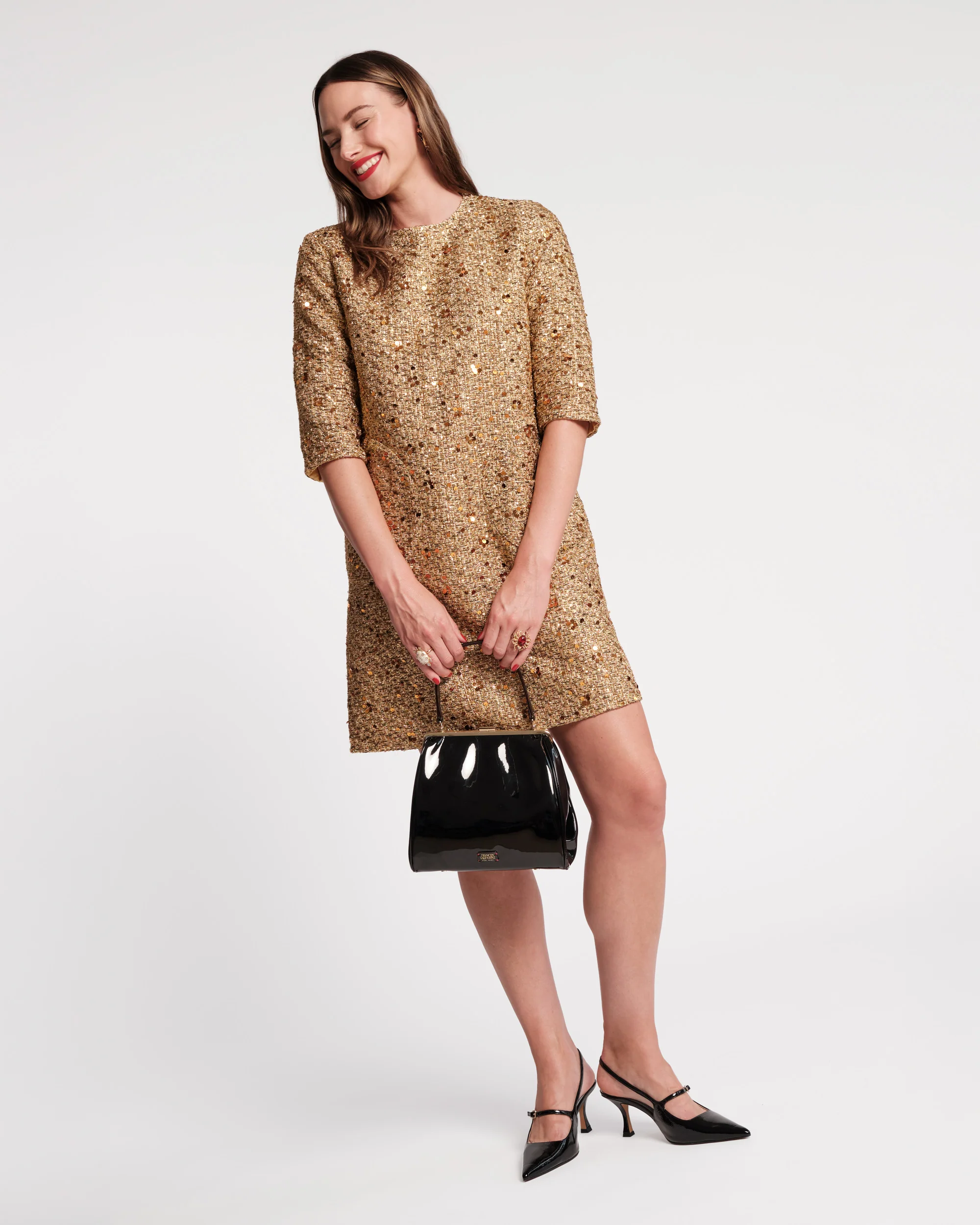 Mod Sequin Dress - Gold - Image 9
