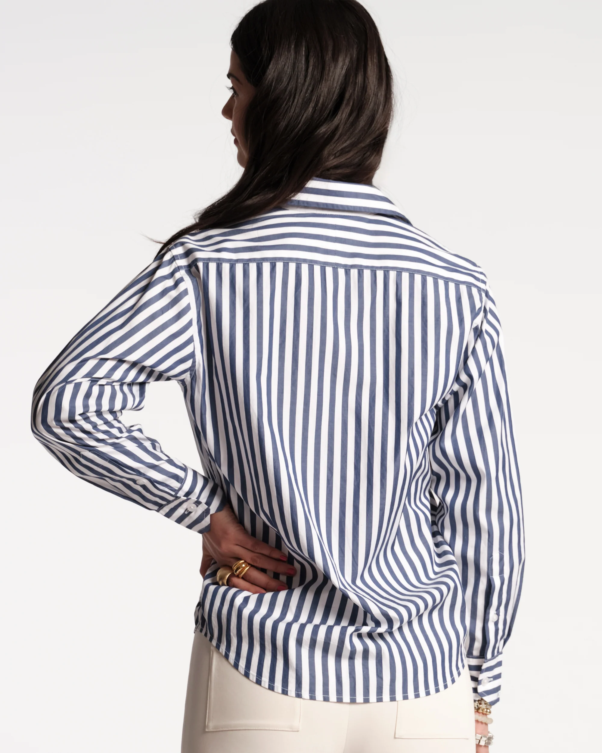 Perfect Button Down - Stripe Navy - Image 4