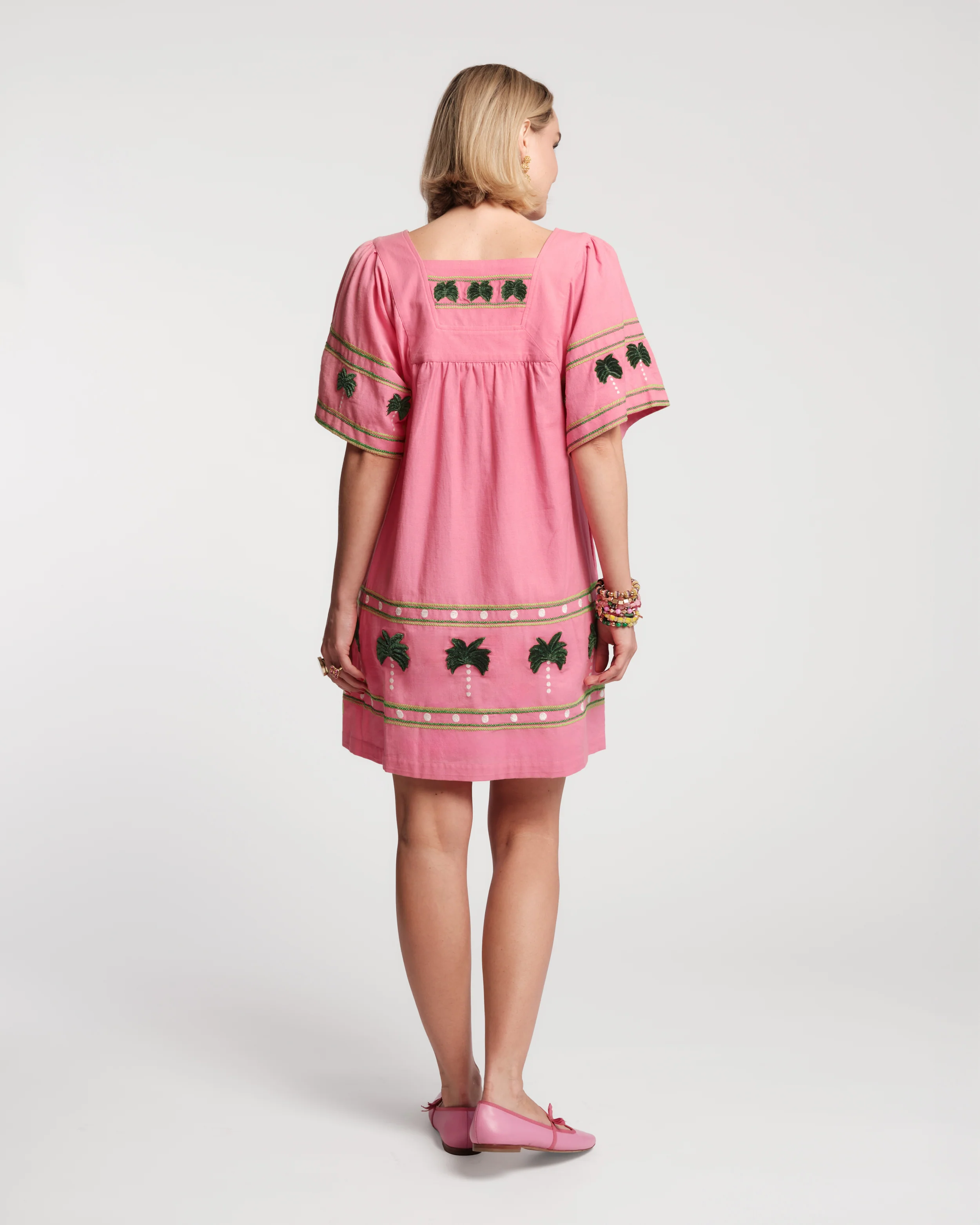 Picnic Mini Dress - Palm Tree Pink - Image 4