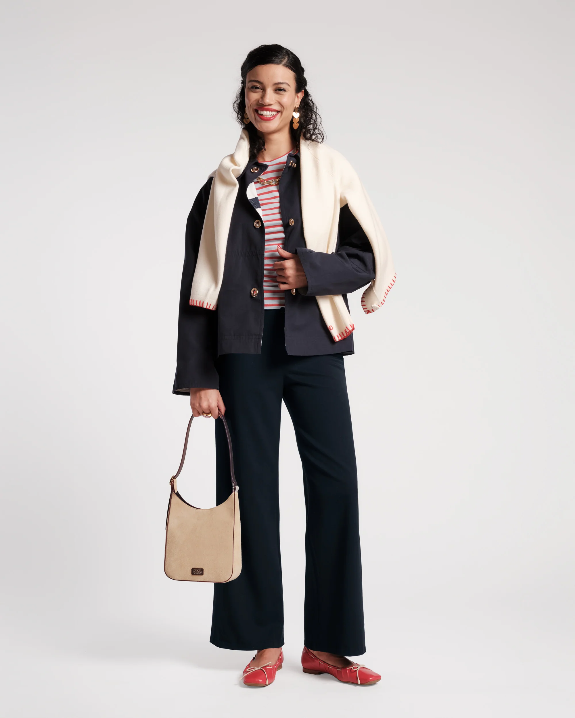 Short Spiffy Trench Coat - Navy - Image 6