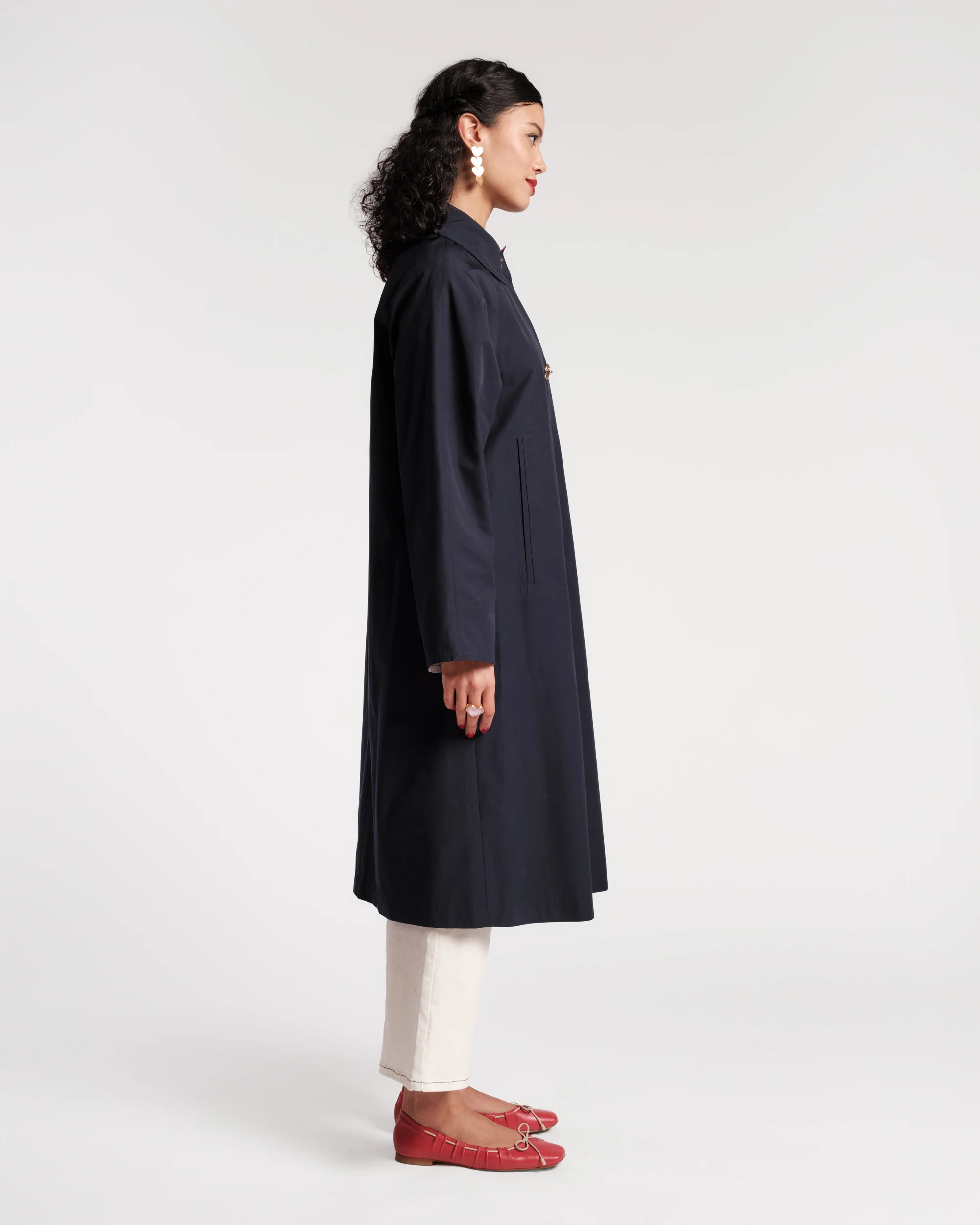 Spiffy Trench Coat - Navy - Image 4