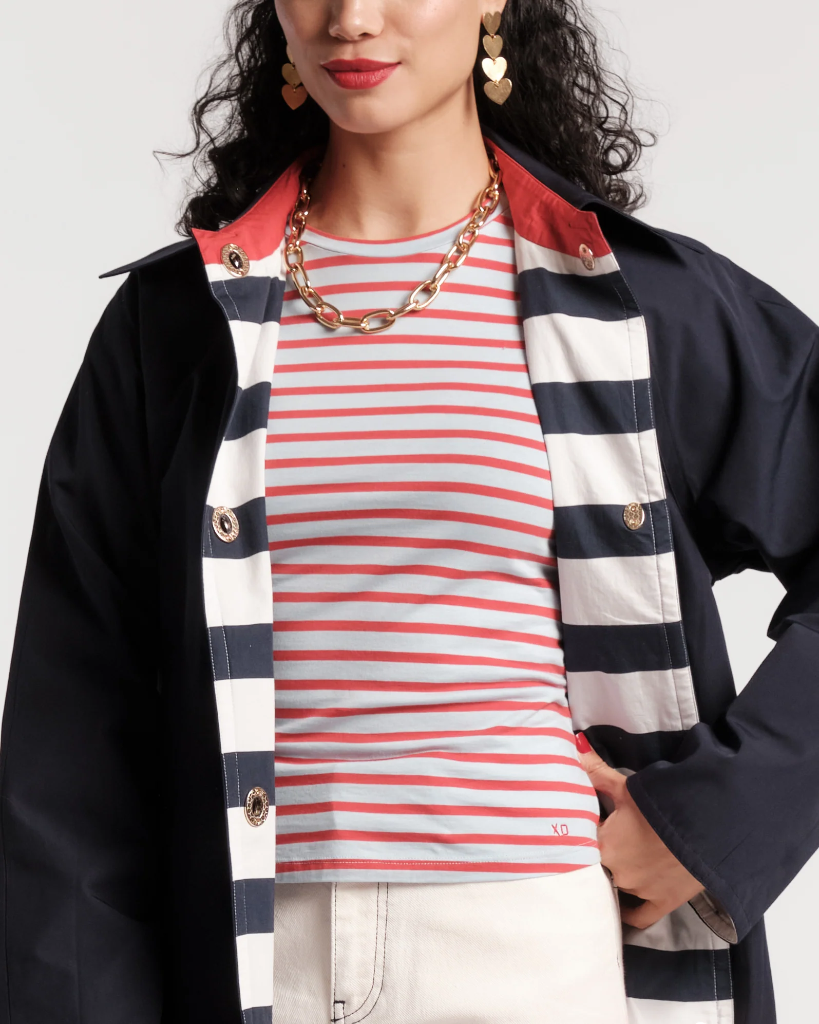 Spiffy Trench Coat - Navy - Image 7