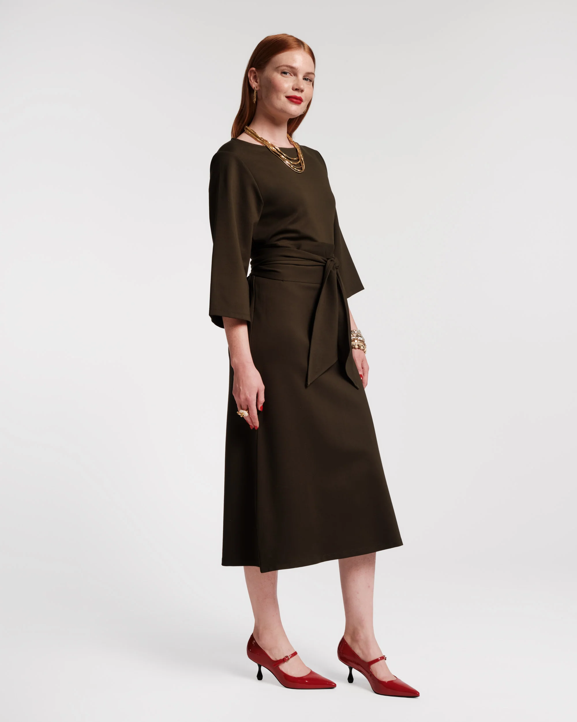 Whitney Wrap Dress - Olive - Image 3